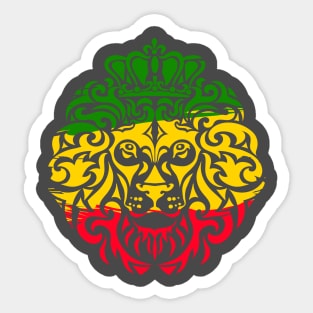 Lion of Judah, Rasta, King, Ethiopia flag Sticker